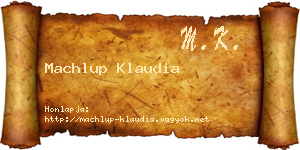 Machlup Klaudia névjegykártya